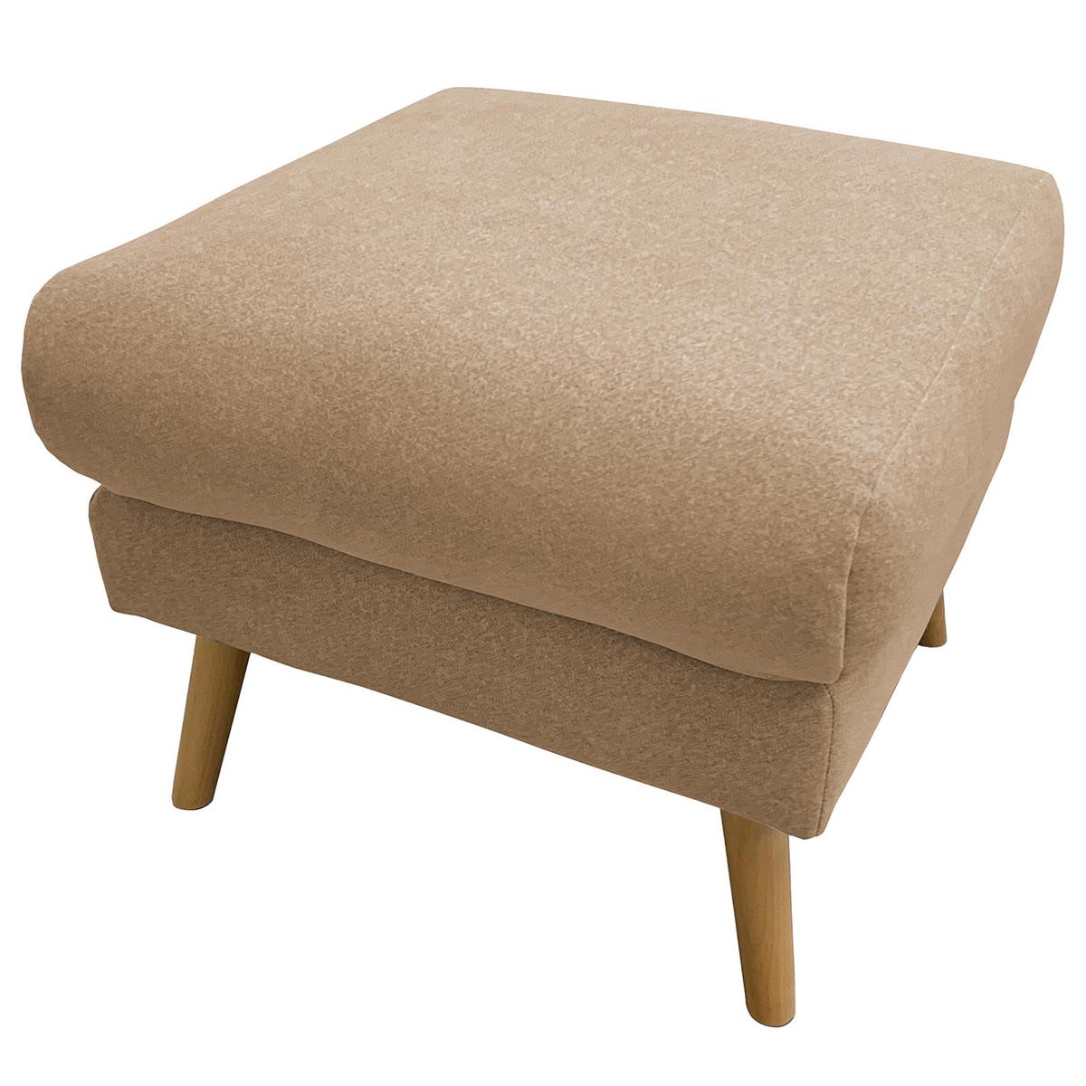 Hocker Tromso Beige B: 61 cm - Beige/Buchefarben, Design, Textil (61/49/65cm) - Livetastic