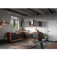 Eckküche Turin ohne Geräte 240x240 cm Grau/Eiche Dekor - Eiche Wotan/Grau, Design, Holzwerkstoff (240/240cm) - Held
