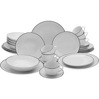 Kombinovaná souprava 30- dílna - bílá/černá, Basics, keramika - Creatable