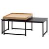 Beistelltisch 2-Tlg. Schwarz/Eiche Dekor - Eichefarben/Schwarz, MODERN, Holzwerkstoff/Metall (110/37/48cm) - MID.YOU