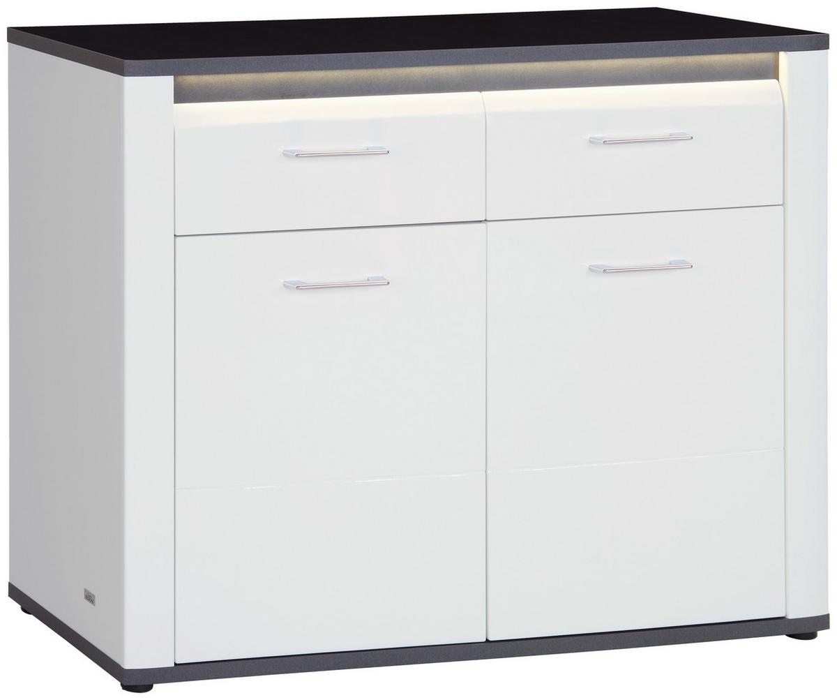 Komód Alassio 109/86 Cm - grafitszürke/fehér, Modern, faalapú anyag (109/86,2cm) - Luca Bessoni