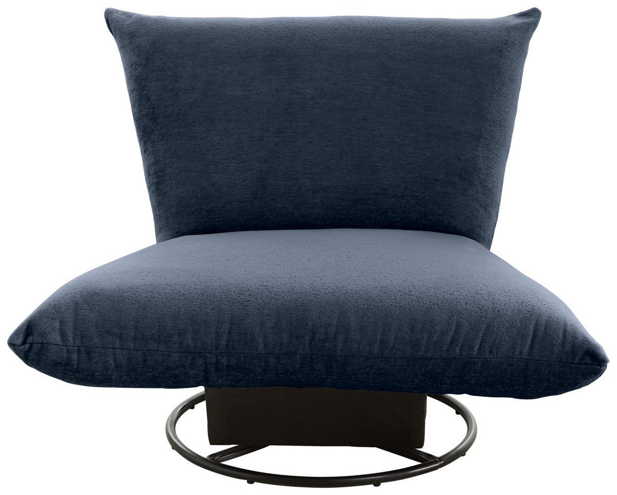Relaxsessel Cremona Polyester Dunkelblau - Schwarz/Dunkelblau, Design, Textil (100/78/96cm) - Livetastic