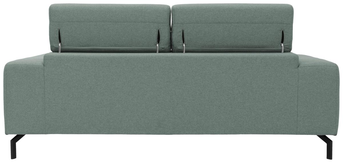 2-sitzer-sofa Kopfteil Verstellbar Cunelli Türkis - Schwarz/Hellblau, Design, Textil (208/79/104cm) - MID.YOU