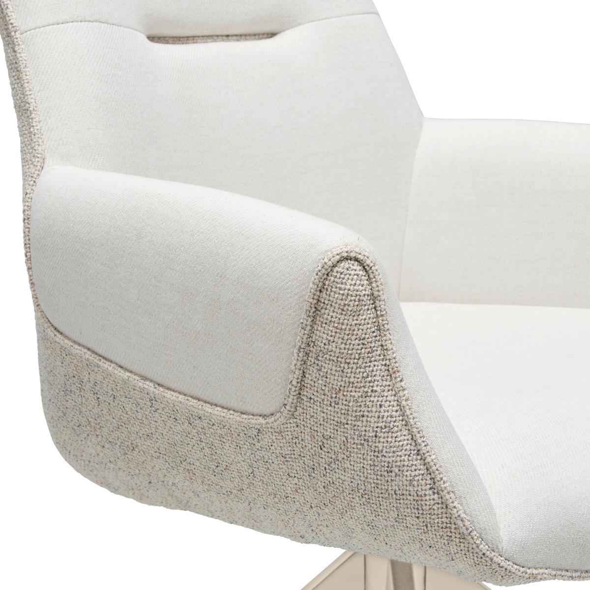 Armlehnstuhl Xenia - Champagner/Beige, LIFESTYLE, Textil/Metall (63/87/62cm) - Livetastic