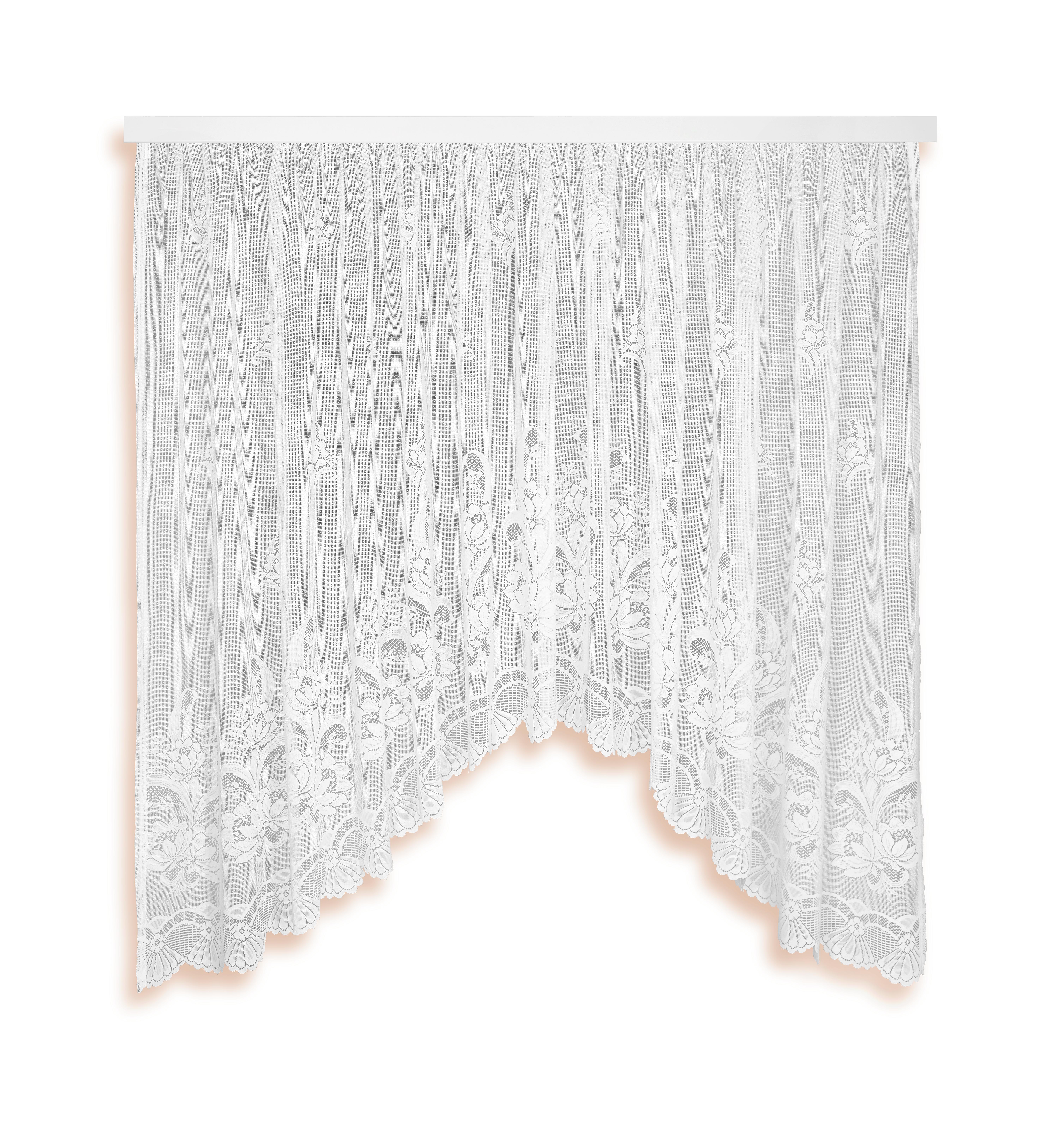 Blumenfensterstore Andrea - Weiß, KONVENTIONELL, Textil (300/145cm) - Ombra