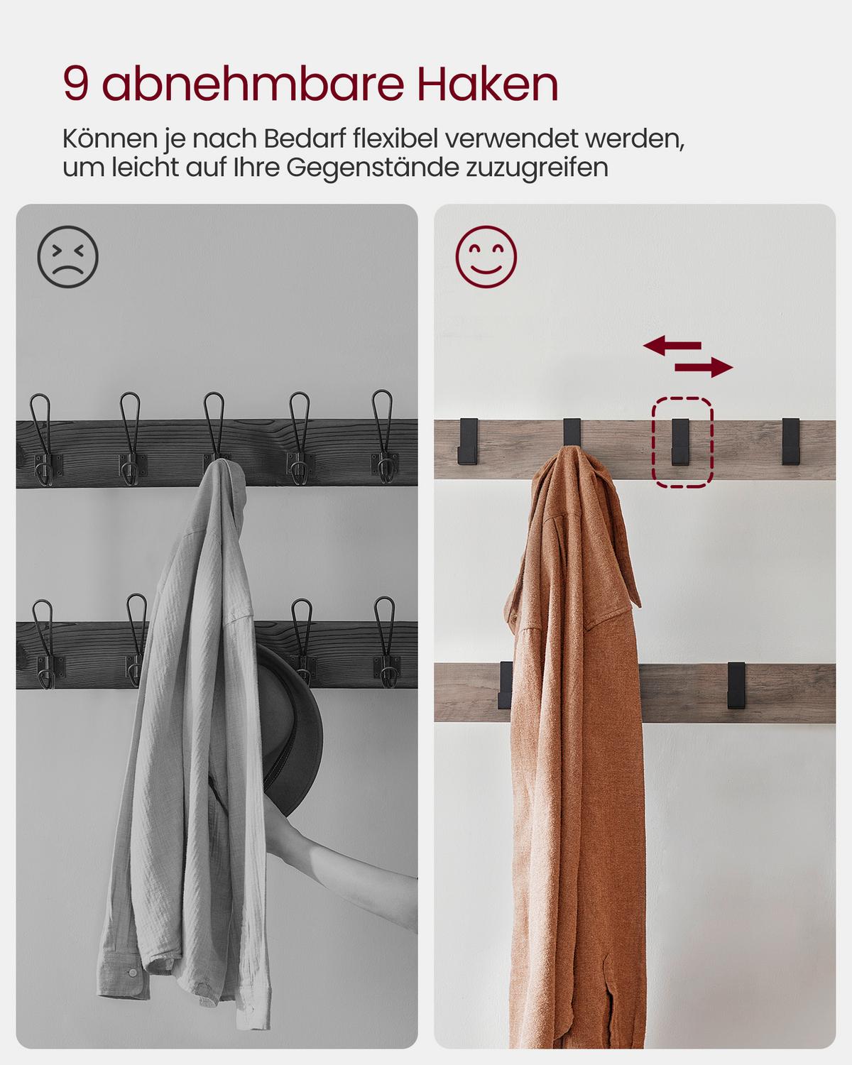 ŠATNA GRAU - šedá/černá, Trend, kov/kompozitní dřevo (72/183/33,7cm) - Boxxx