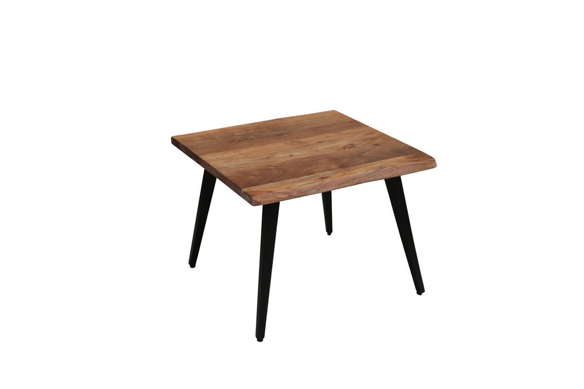 Couchtisch Holz Massiv/metall Caddy Akazie/schwarz - Schwarz/Akaziefarben, MODERN, Holz/Metall (60/60/45cm) - MID.YOU