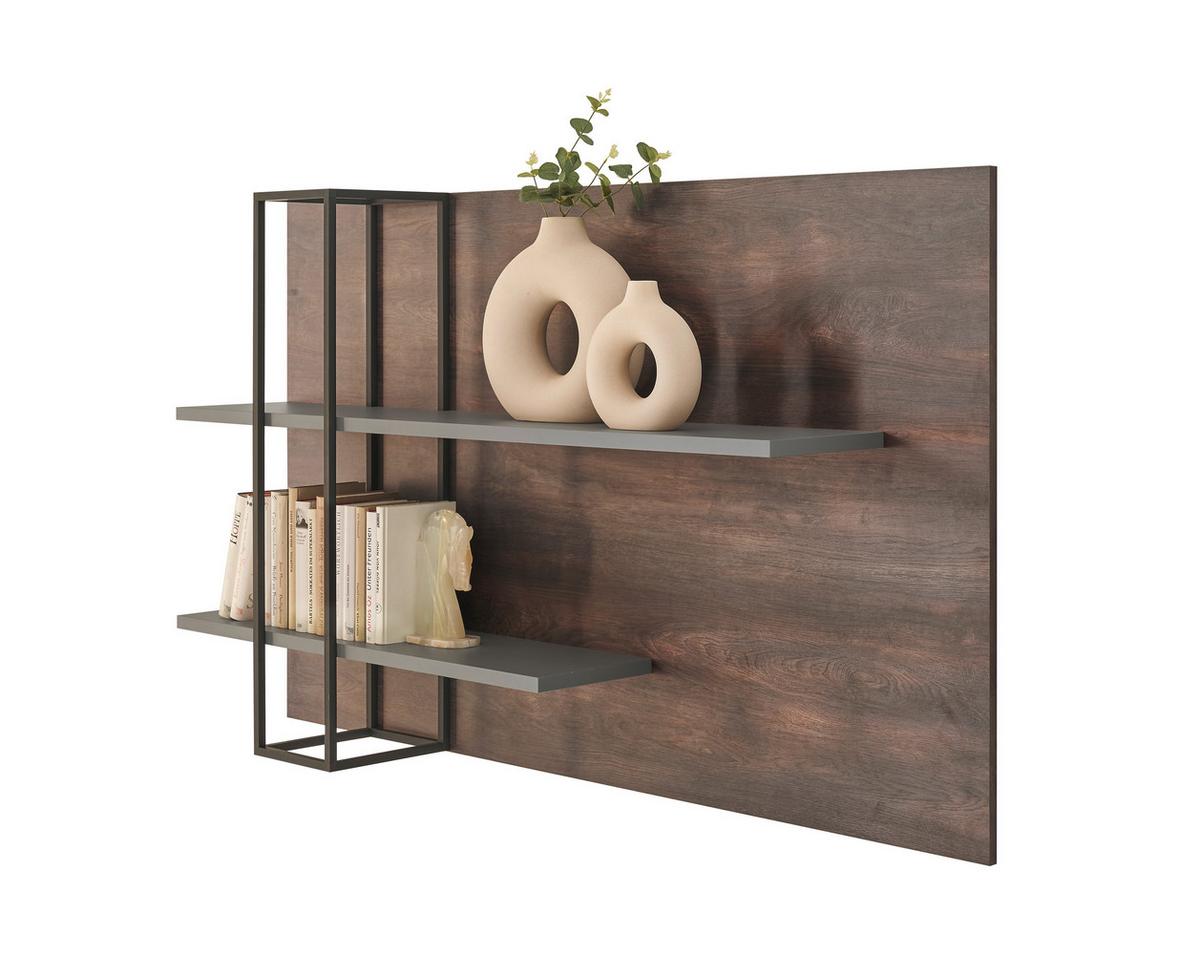 Wandregal Largo Anthrazit/Eichefarben B: 152cm - Eichefarben/Anthrazit, Design, Holzwerkstoff (152/90/26cm) - MID.YOU