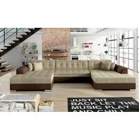 Wohnlandschaft Vento Hellbraun /rotbraun U: 165x359x165 Cm - Chromfarben/Hellbraun, Design, Textil (165/359/165cm) - MID.YOU