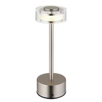 Akku-Tischleuchte 21026n Shira - Klar/Opal, Design, Kunststoff/Metall (8/23,5cm) - Globo