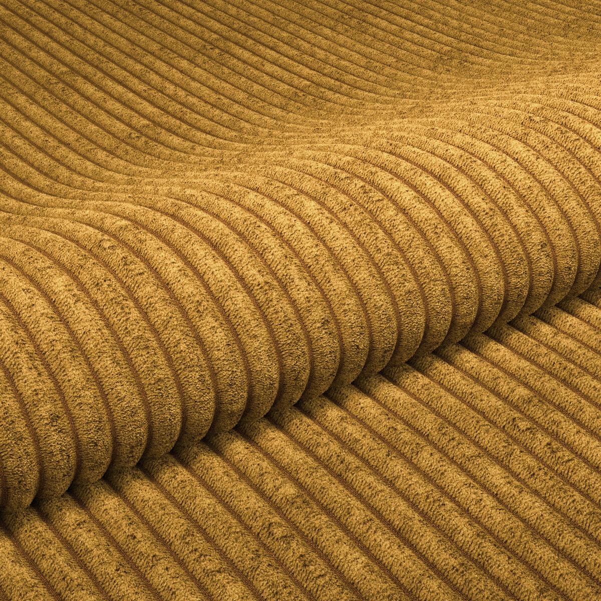 Rohová sedačka PELLE, pravá, hořčicově žlutý manšestr - černá/hořčicově žlutá, Moderní, textil (265/180cm)