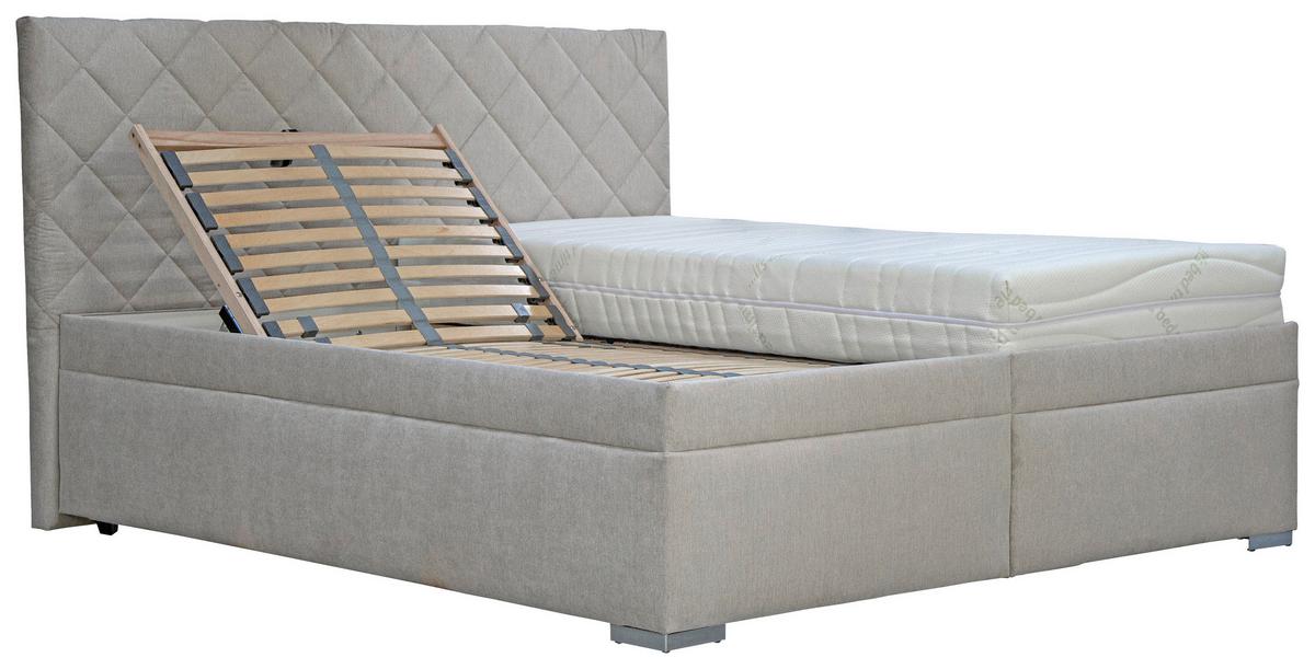 Čalouněná postel Klara,180x200 cm,béžová - šedá/béžová, Moderní, dřevo/textil (180/200cm)