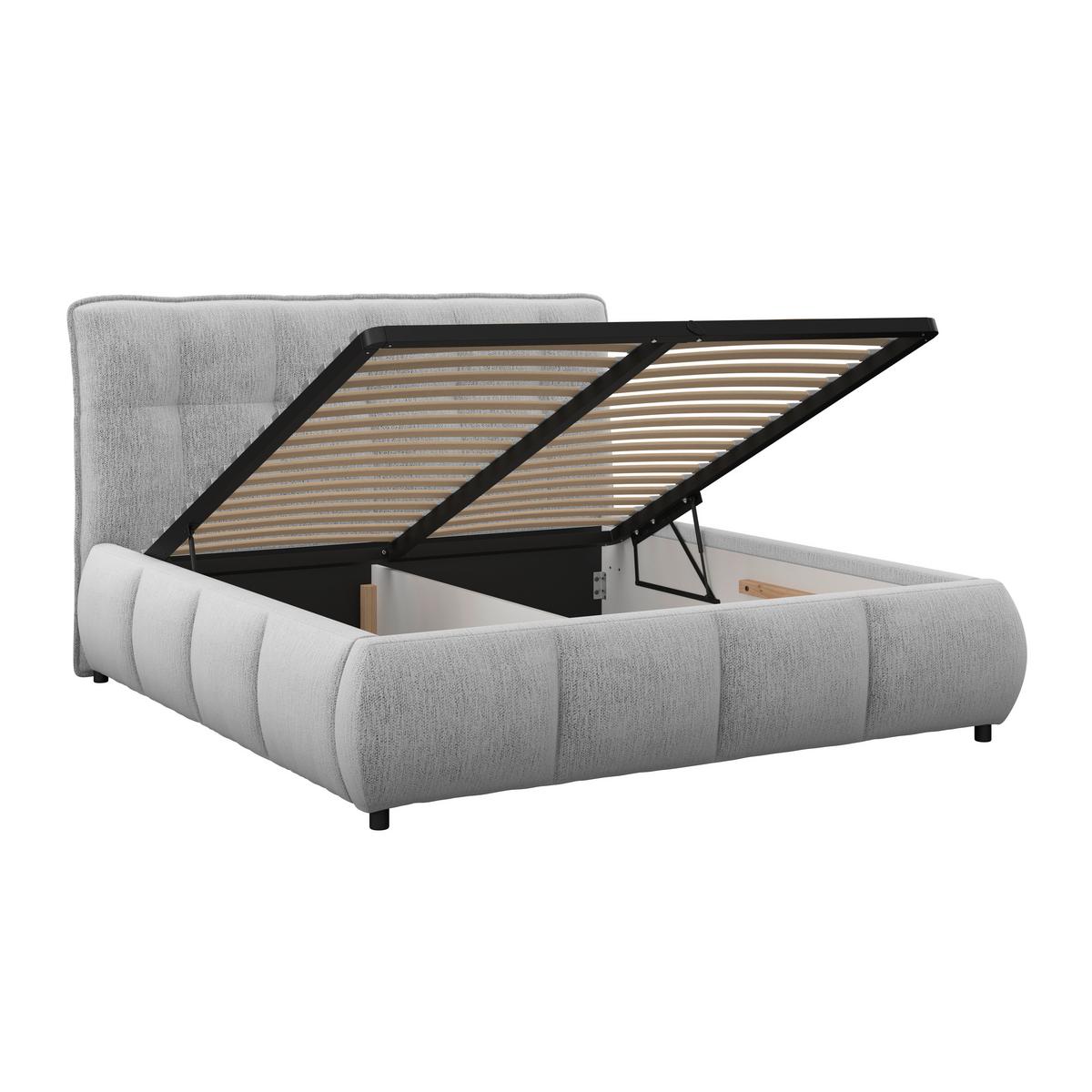 Polsterbett Limo Hellgrau 140x200 cm - Hellgrau/Schwarz, KONVENTIONELL, Holz/Holzwerkstoff (140/200cm) - James Wood