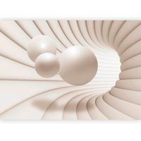 Fototapete Weiß Beige B: 200 Cm - Beige/Weiß, Basics, Textil (200/140cm) - artgeist