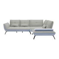 Rohová sedačka TRENDY, pravá, světle šedá / stříbrná - barvy stříbra/černá, Moderní, kov/kompozitní dřevo (310/93/250cm) - Premium Living