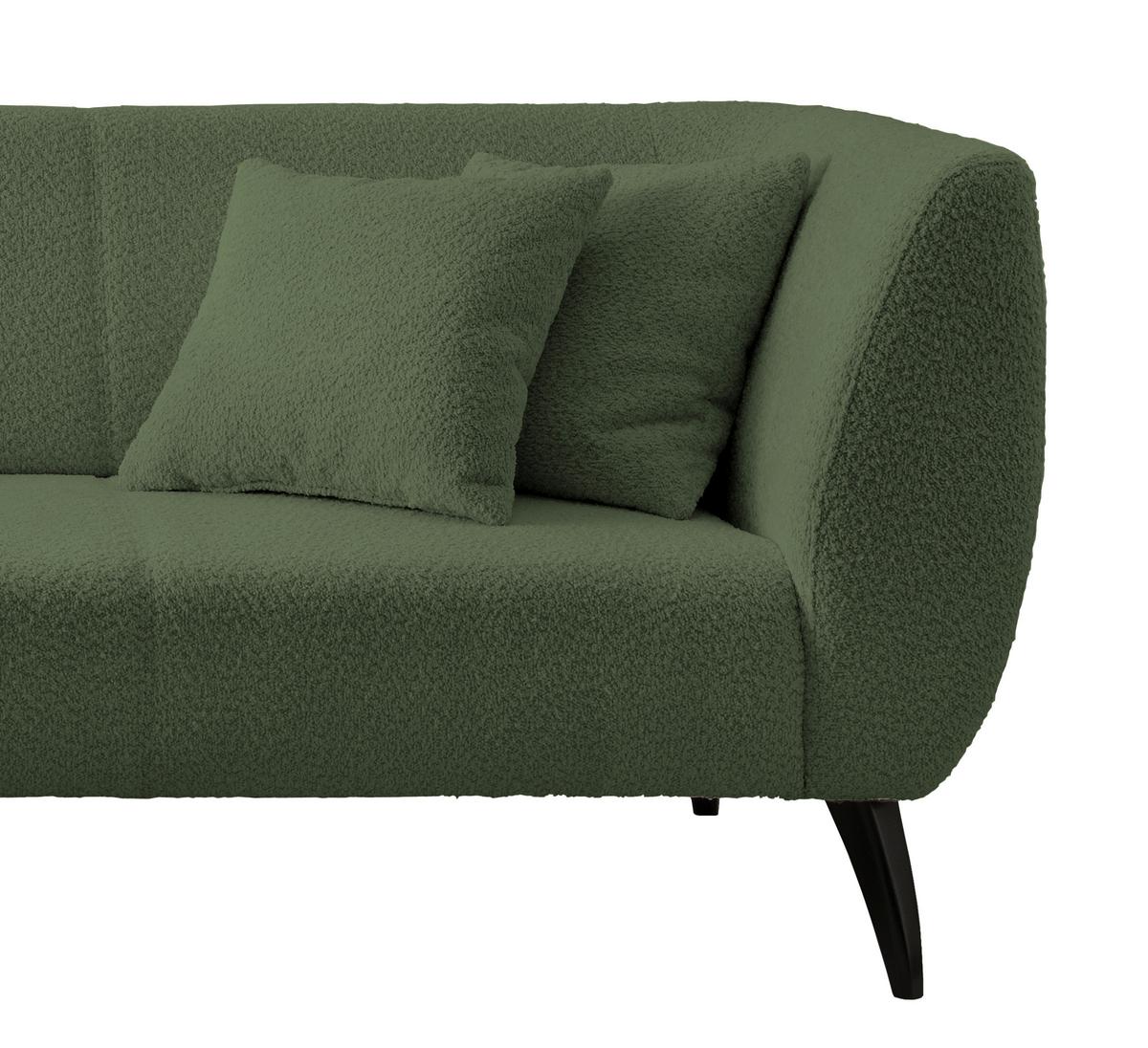 Ecksofa Colori Dunkelgrün S: 160/264 Cm - Dunkelgrün/Schwarz, MODERN, Holz/Textil (160/264cm) - MID.YOU