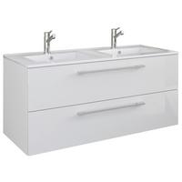 Hängendes Waschbecken Mit Unterschrank B: 111 cm Weiß - Weiß, MODERN, Keramik/Holzwerkstoff (111cm) - MID.YOU