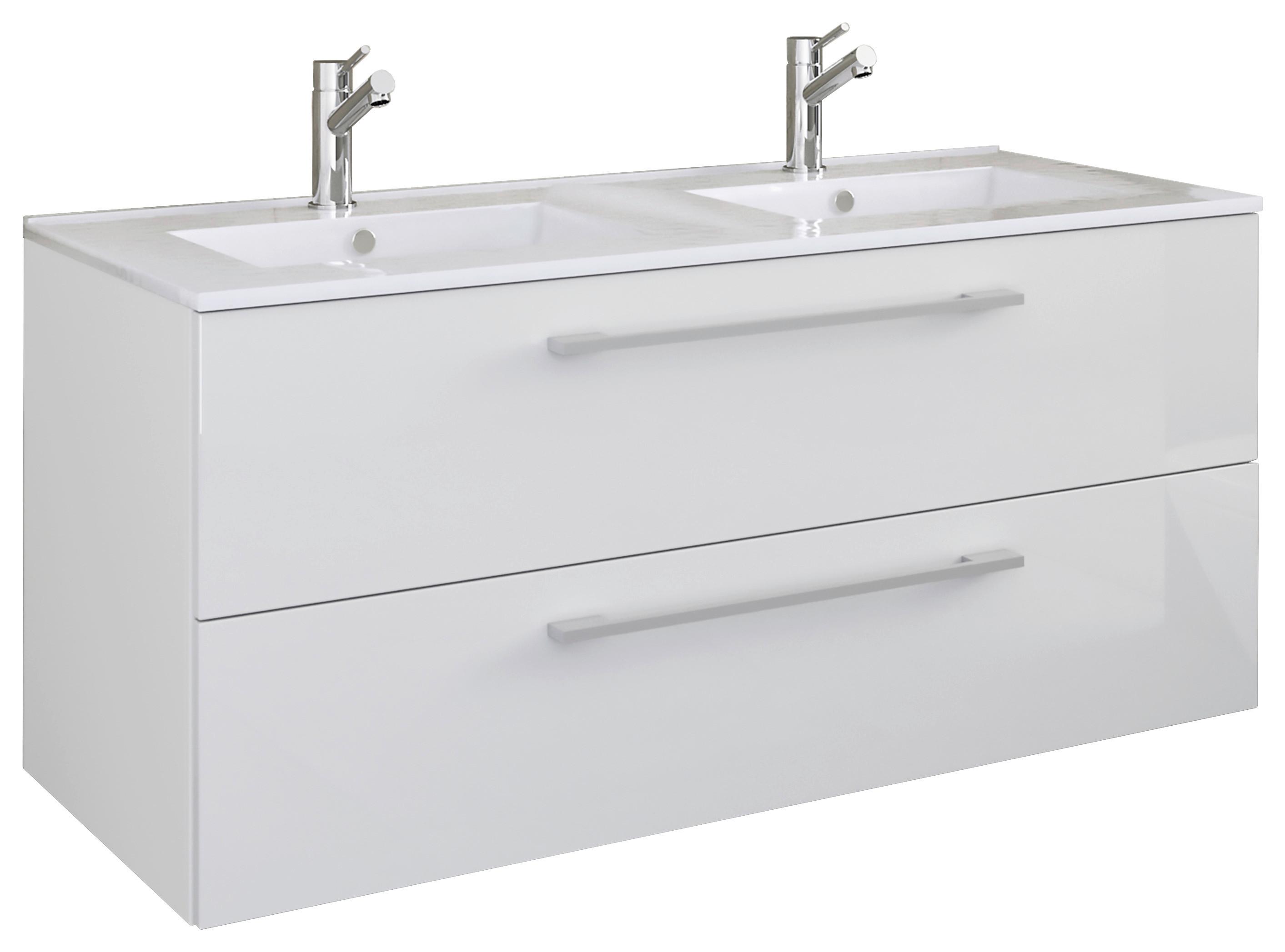 Hängendes Waschbecken Mit Unterschrank B: 111 Cm Weiß