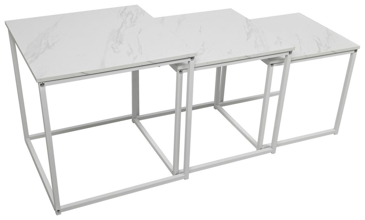 Kisasztal Szett Carmen - fekete/fehér, Trend, faalapú anyag/fém (40-42/35-39/36cm)