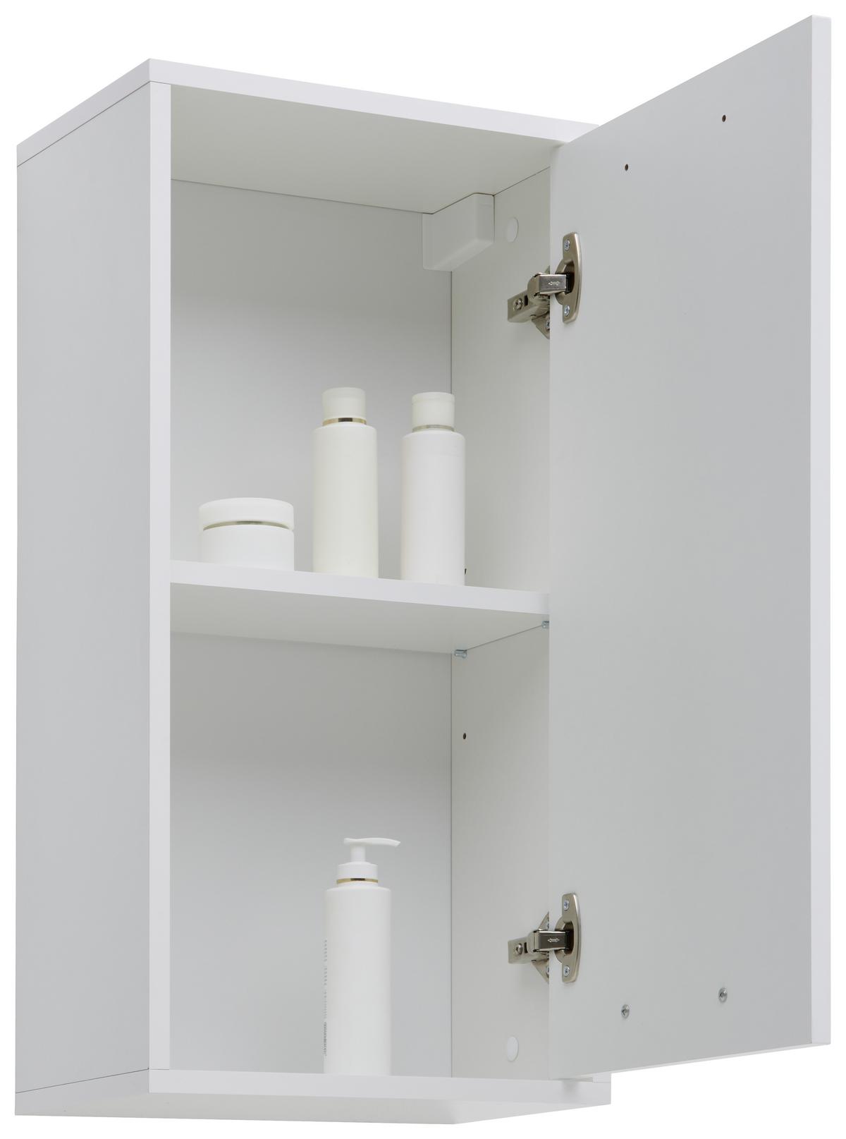 ZÁVESNÁ SKRINKA MILANO - biela/chrómová, Modern, kov/kompozitné drevo (38/72/23cm)
