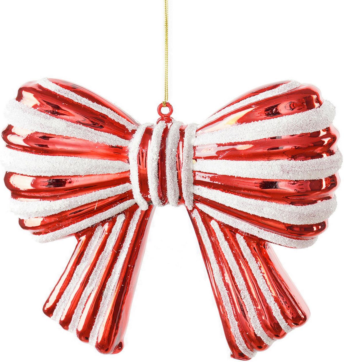 Vianočná ozdoba FIGURES - svetločervená/biela, kov/textil (13/11/3,5cm) - Mömax