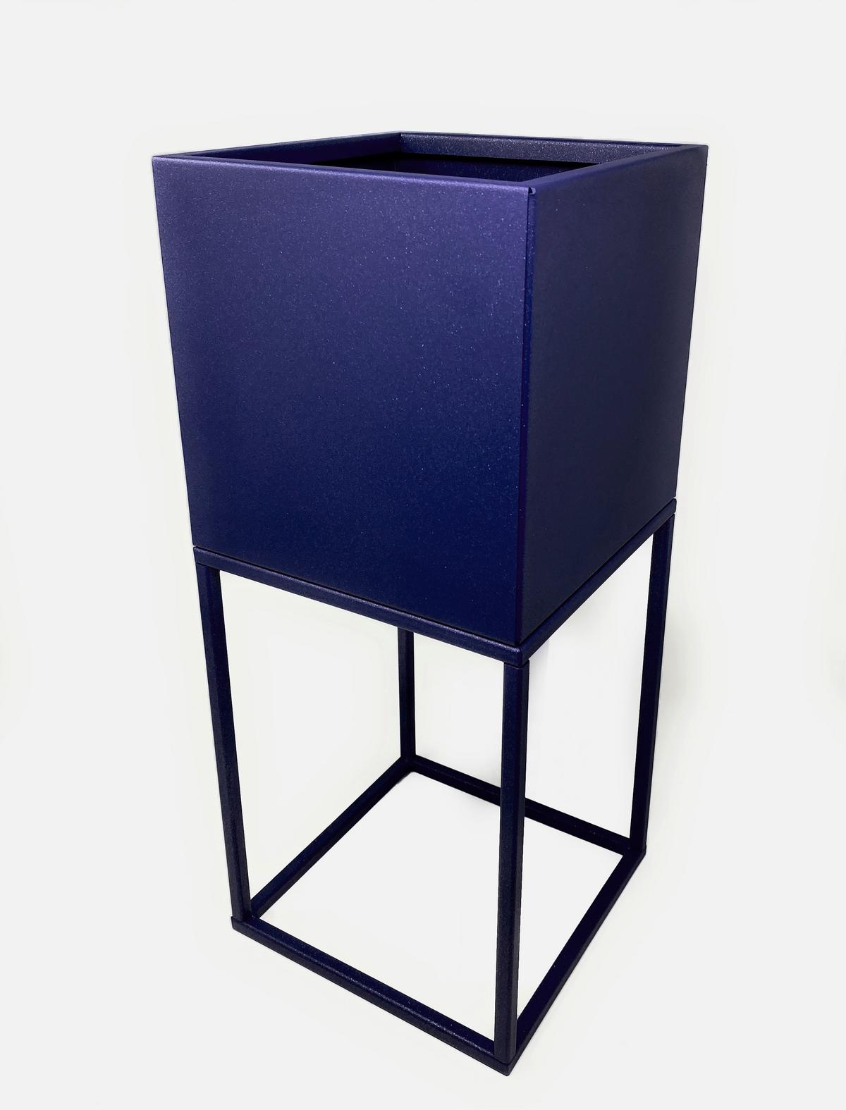 Blumenständer Metall Dunkel- Blau Bxhxt: 19x67x19 Cm - Dunkelblau, Basics, Metall (19/67/19cm)