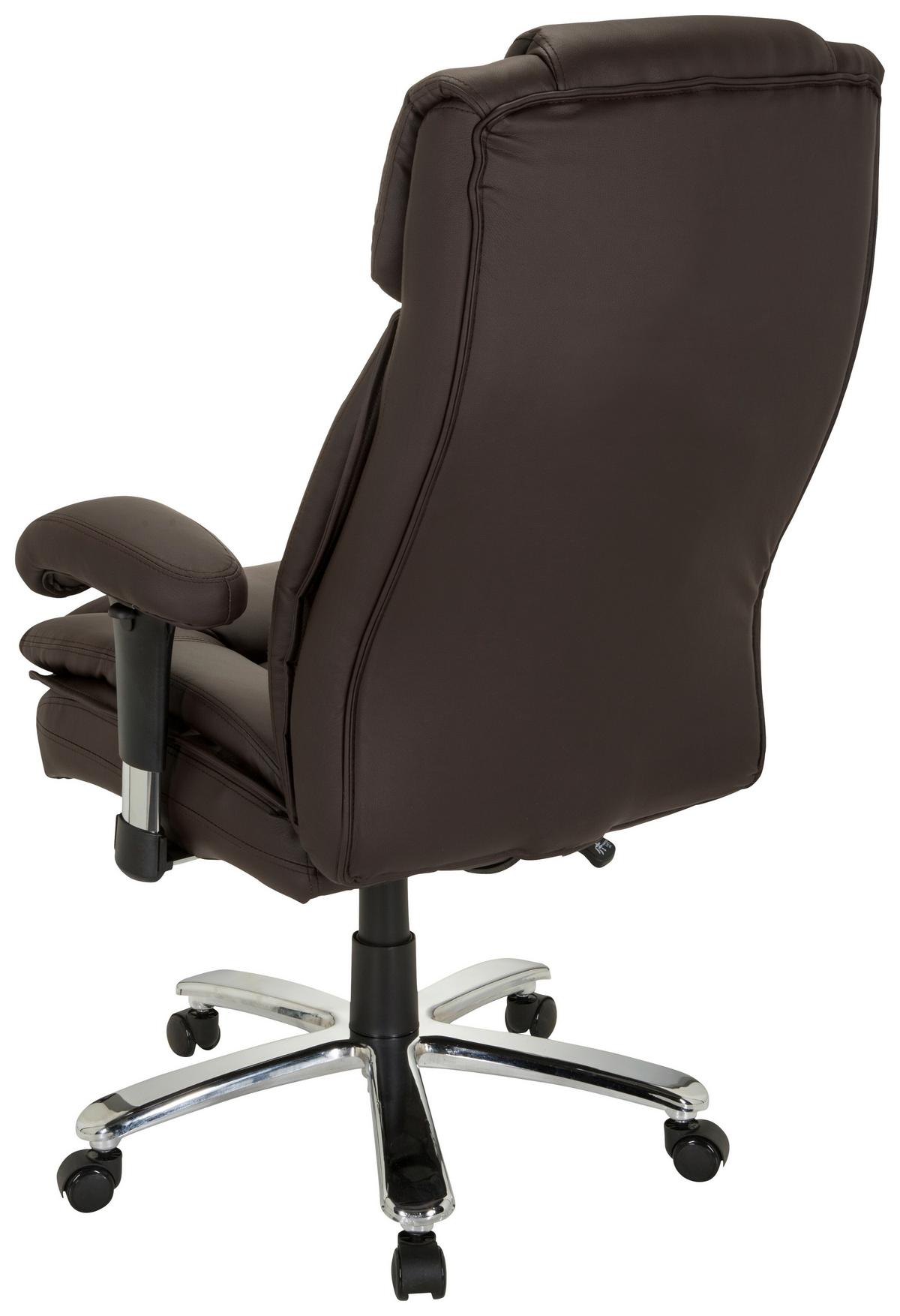 Chefsessel Builder Xxl I Dunkelbraun - Dunkelbraun/Silberfarben, MODERN, Kunststoff/Textil (77/123/84cm) - MID.YOU
