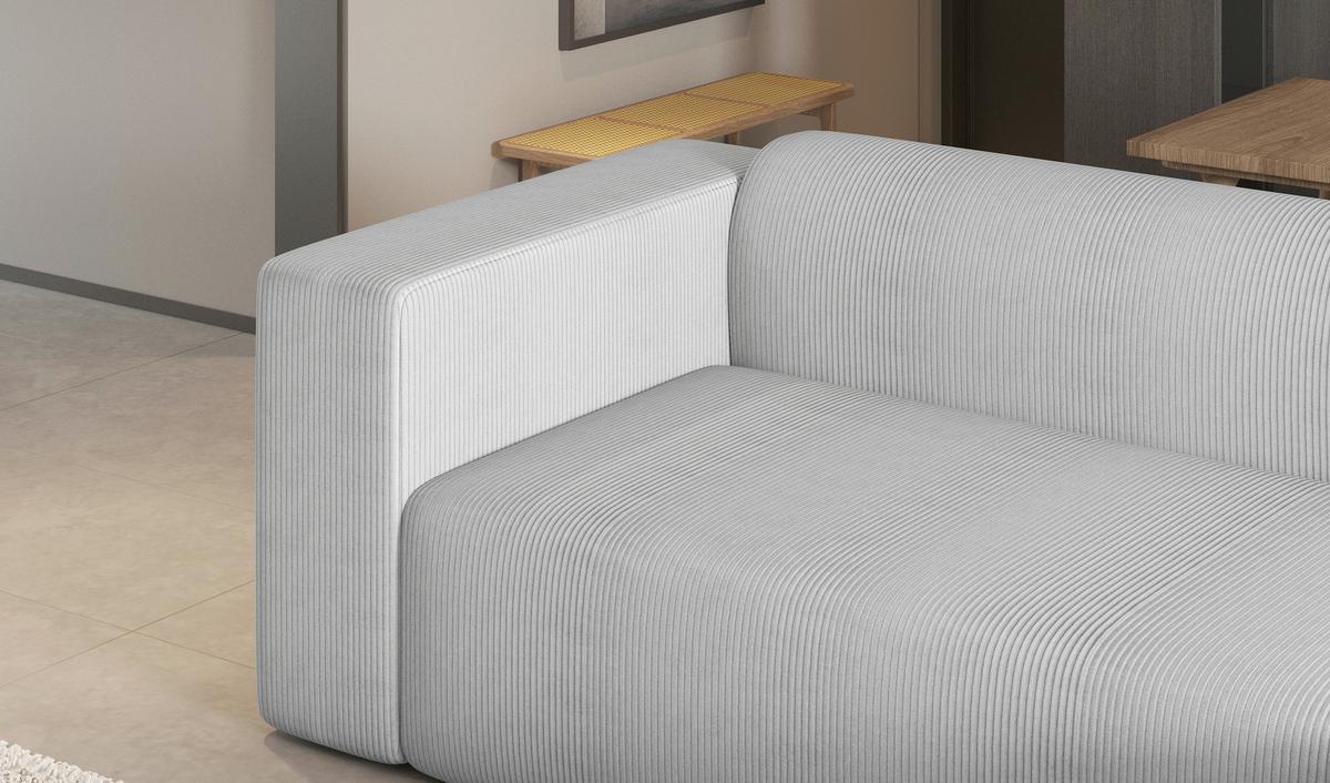 Ecksofa Basimo Cord Hellgrau, B: 293 cm - Hellgrau, Trend, Textil (293/170cm)