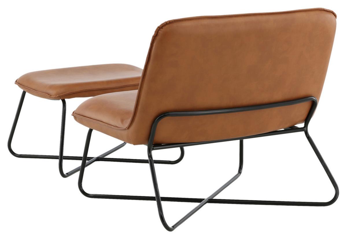Sesselset X-Lounge - Schwarz/Braun, Design, Textil/Metall (78/71/75cm) - Livetastic