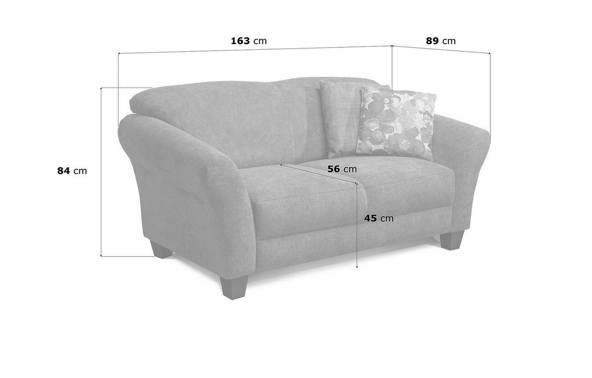 2-Sitzer-Sofa Gotland grün Rücken echt, 163x84x89 cm - Naturfarben/Grün, KONVENTIONELL, Textil (163/84/89cm) - Sit & More