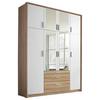 Drehtürenschrank Mit Spiegel + Laden 185cm Hildesheim, Weiß - Klar/Weiß, Design, Glas/Holzwerkstoff (185/231/56cm) - Rauch Möbel