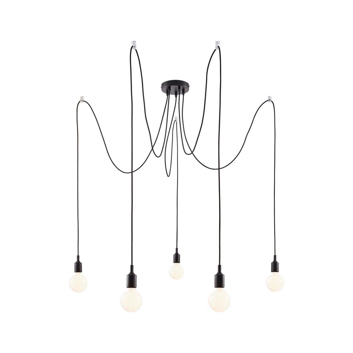 Hängeleuchte H: ca. 200 cm 5-Flammig - Schwarz, Basics, Metall (15,0/200,0cm) - Paulmann