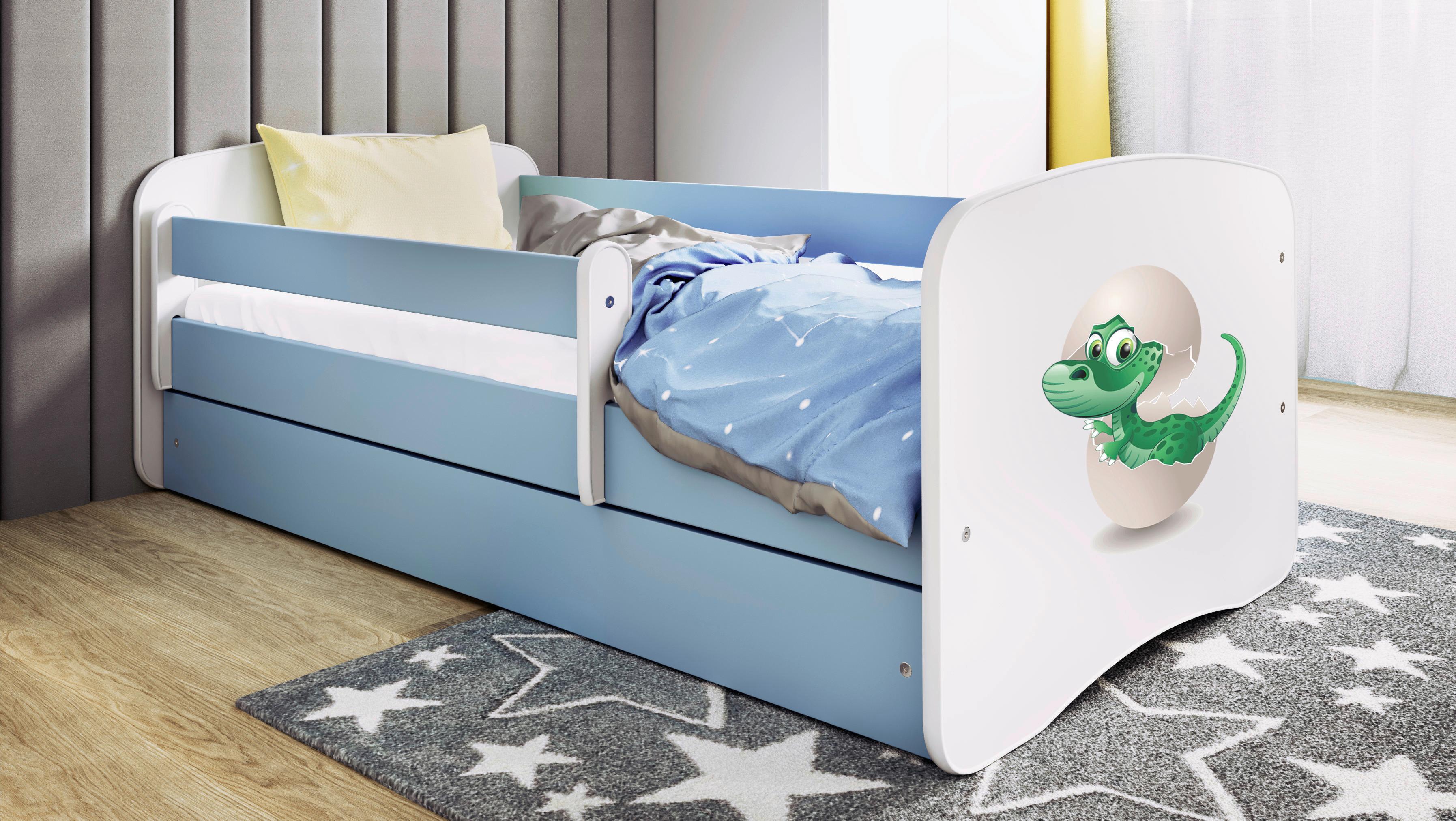 Kinder-/Juniorbett Babydreams inkl. Matratze 80x160 - Blau/Birkefarben, MODERN, Holz/Holzwerkstoff (80/160cm) - MID.YOU