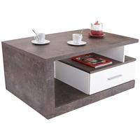 Couchtisch Mit Stauraum Iguan, Betonoptik Dunkel/weiß - Dunkelgrau/Weiß, MODERN, Holzwerkstoff (110/45/67cm)