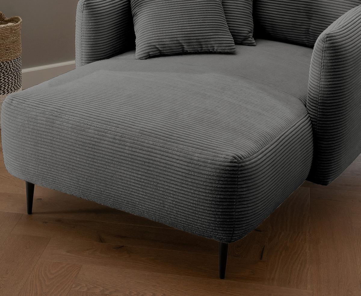 XXL-Sessel Vanilla, Grau B: 112 cm - Schwarz/Grau, Design, Textil (112/95/158cm) - Livetastic