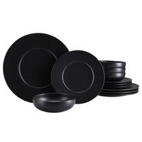 Tafelservice Unico Schwarz 12-Teilig - Schwarz, Basics, Keramik - Creatable