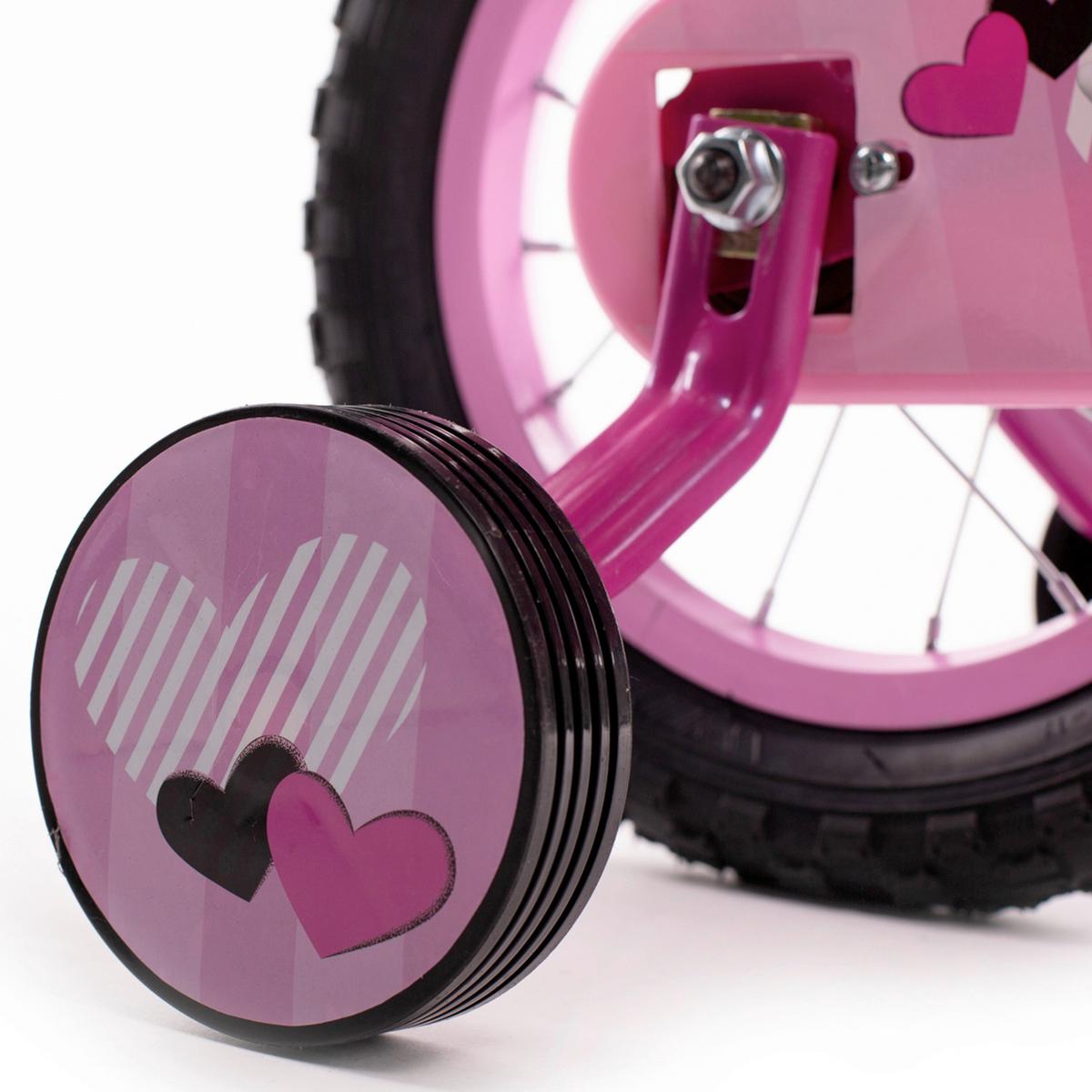 Kinderfahrrad mit Stützrädern Huffy Minnie 12 Zoll - Pink, Basics, Metall (54/84,5/73,5cm)