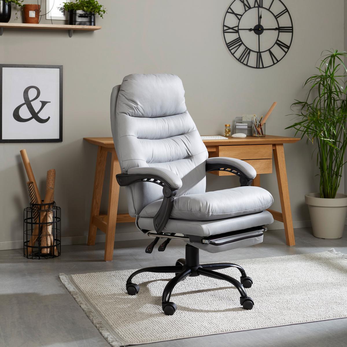 Chefsessel Big Boss mit Armstützen Grau/Schwarz - Schwarz/Grau, MODERN, Kunststoff/Textil (64/114-122/72cm) - MID.YOU