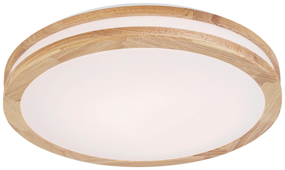 LED-Deckenleuchte Belinda - Eichefarben/Weiß, MODERN, Holz/Kunststoff (45/7,5cm) - Luca Bessoni