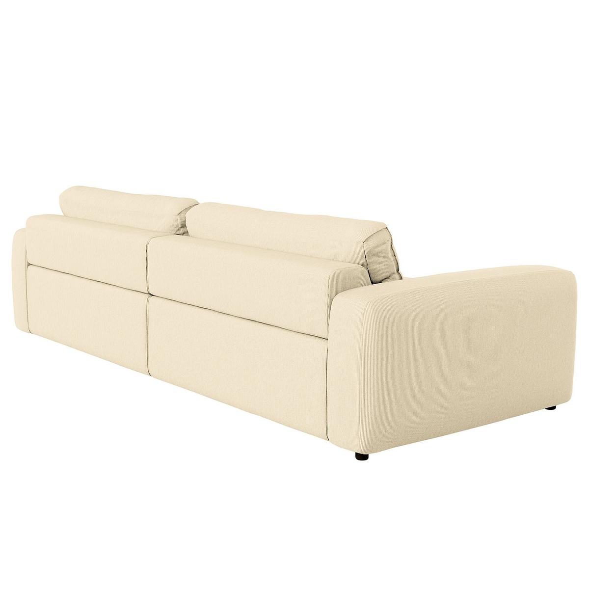 Bigsofa Bourbon, Creme B: 264 cm - Creme/Schwarz, MODERN, Textil (264/84/125cm) - Trendmanufaktur