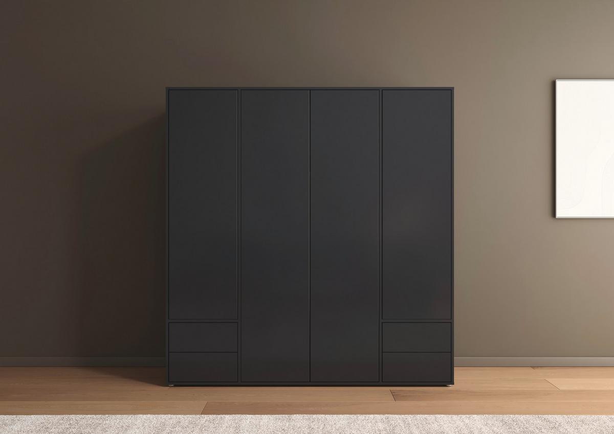 Drehtürenschrank Nabila Grau B: 187 cm - Grau, MODERN, Holzwerkstoff (187/194/53cm) - Rauch Möbel