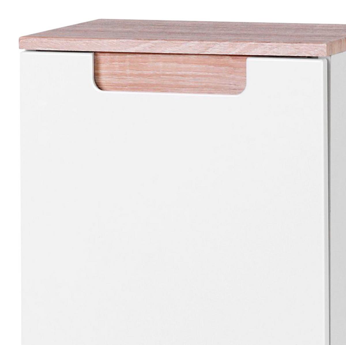 Midischrank Mit Türdämpfer Siena 40cm Weiß/eiche Dekor - Weiß/Sonoma Eiche, MODERN, Holzwerkstoff (40/105/27cm) - Held