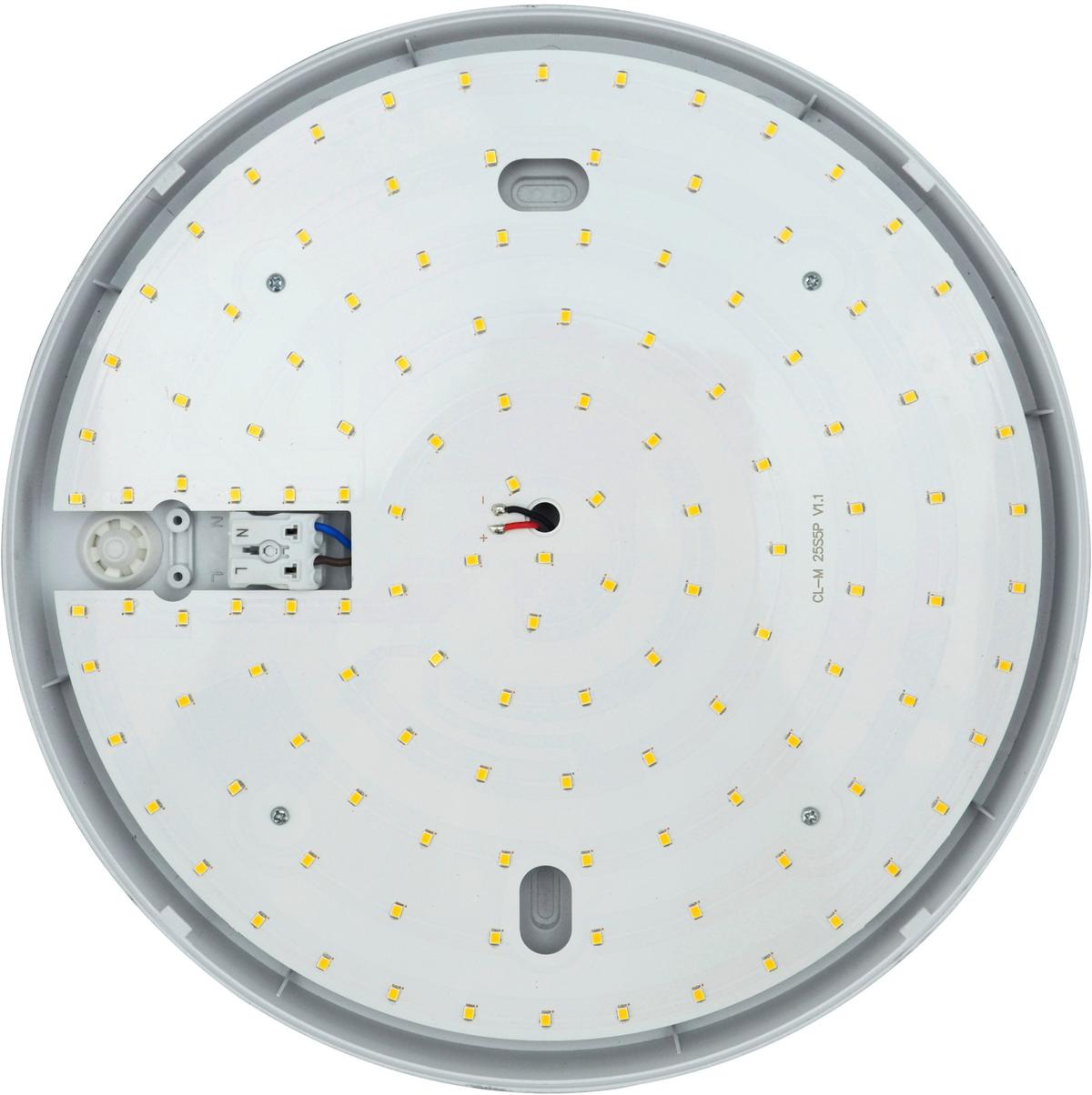 LED-Deckenleuchte Ø 28 cm, für In- und Outdoor - Silberfarben, Basics, Kunststoff (28/5,1cm)