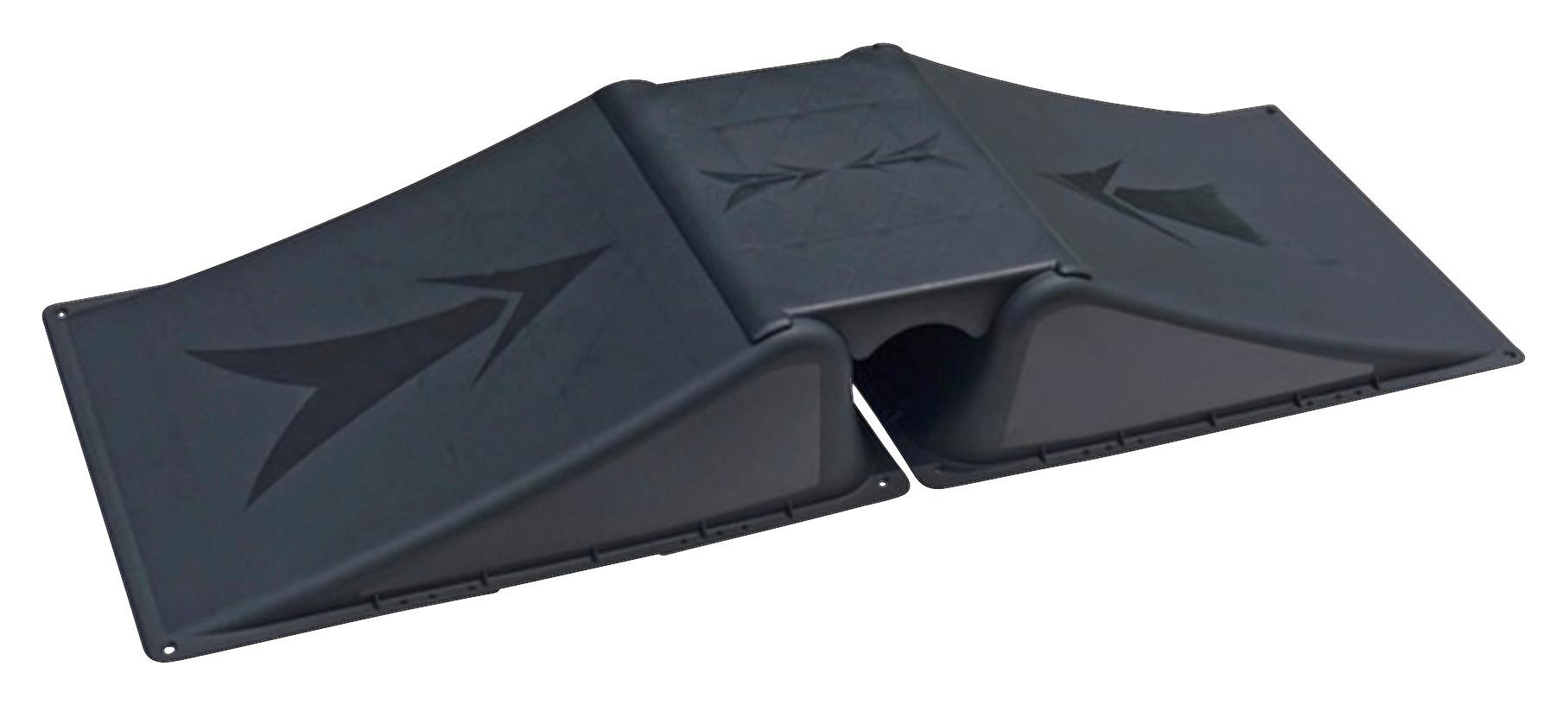 Trickrampe Double für Bmx / Stuntscooter LxBxH 113x39,5x16cm - Schwarz, KONVENTIONELL, Kunststoff (113/39,5/16cm)