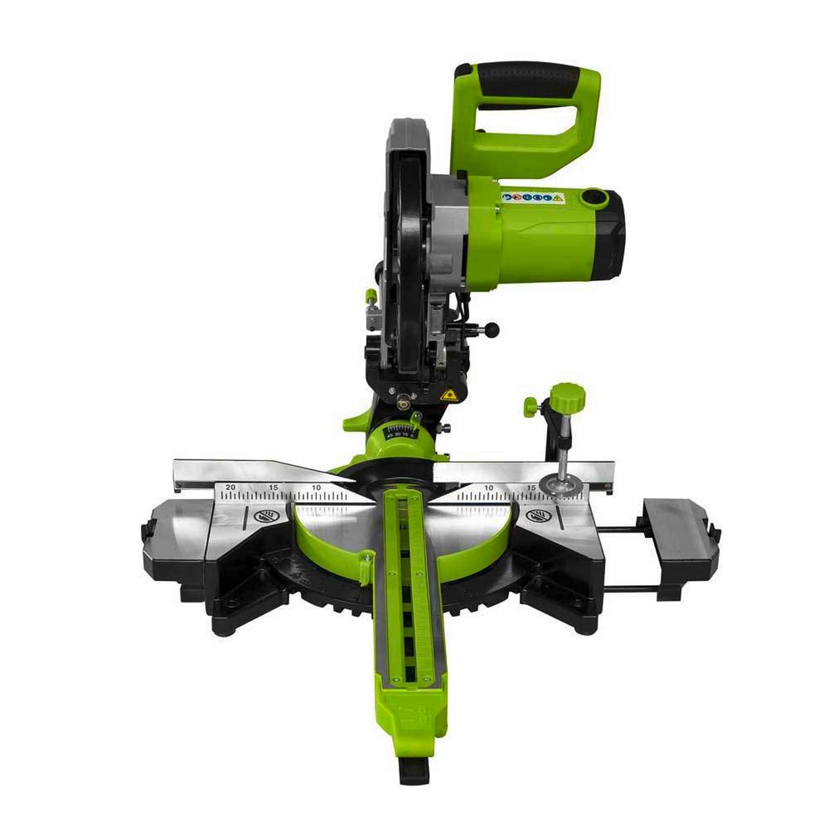 Kappsäge Zi-kgs255ds Metall Mit Arbeitslaser 230 V, 2000 W - Grün, Basics, Metall (78/450/58,5cm) - Zipper