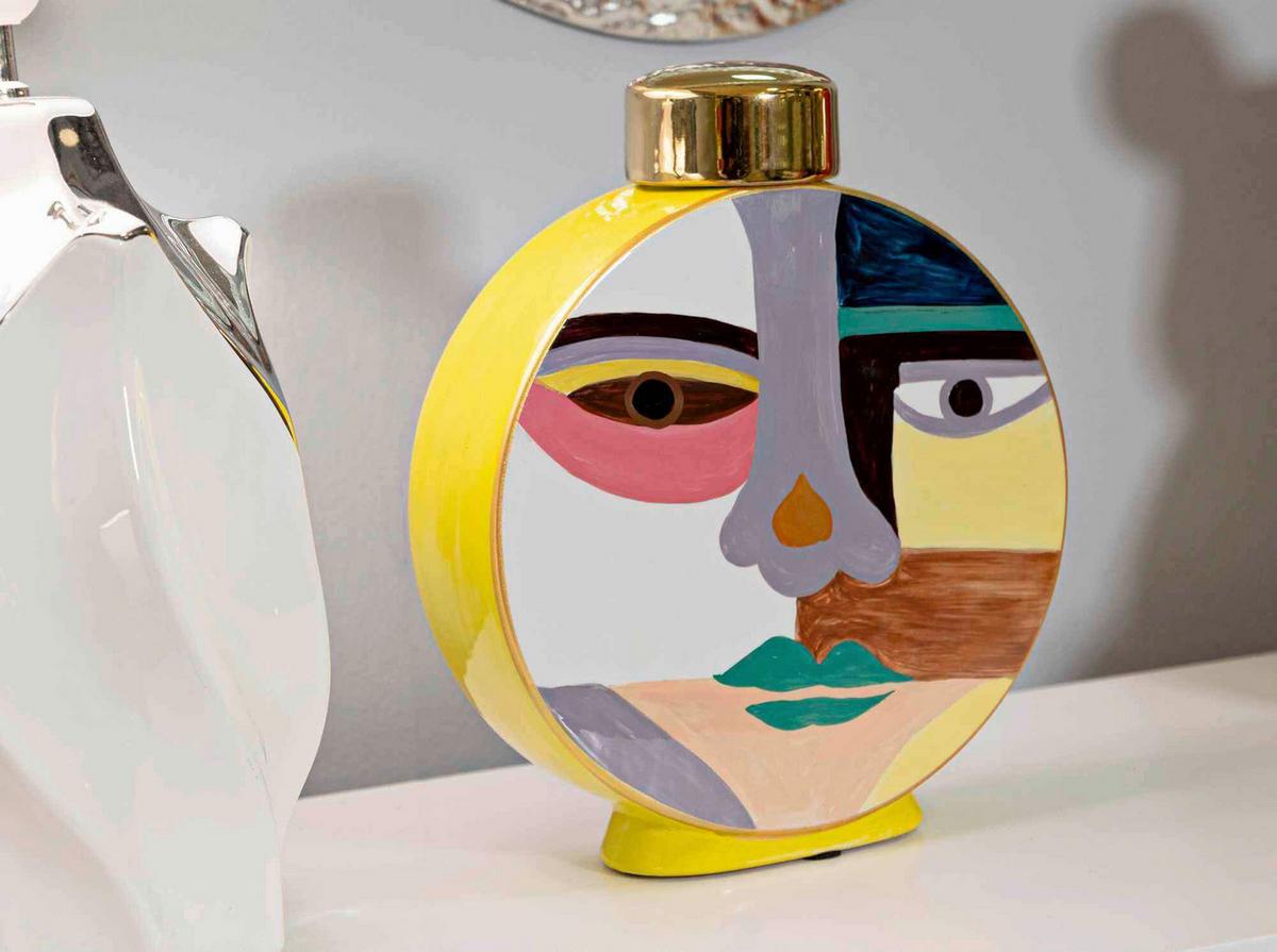 Vase Pot Piccassy Color Round Multicolor B: 23 Cm - Multicolor, Basics, Keramik (23/28/9cm)