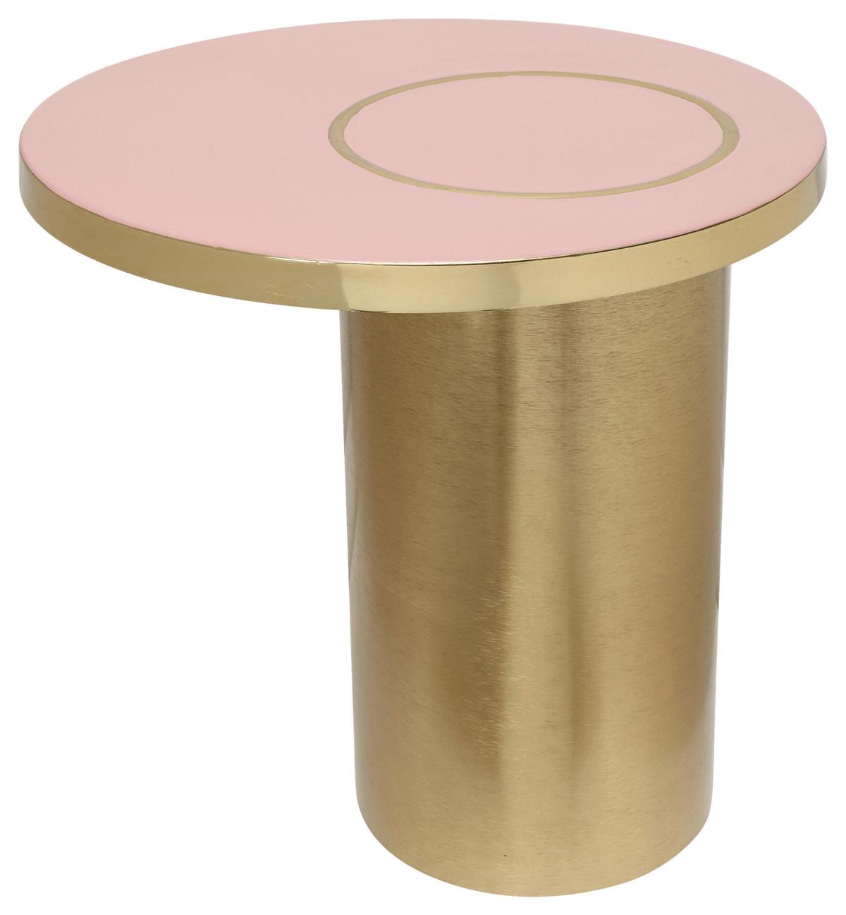 ODKLÁDACÍ STOLEK ART DECO - růžová/barvy zlata, Design, kov (51/50cm) - MID.YOU
