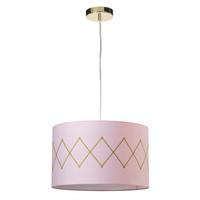 Hängeleuchte 5005/s - Pink/Goldfarben, KONVENTIONELL, Textil/Metall (40/80cm)