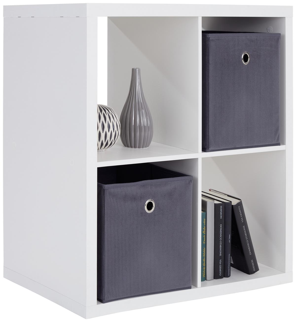 REGÁL SAMY 1 - biela, Modern, kompozitné drevo (76/76/37cm)