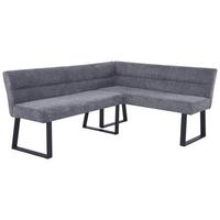 Eckbank Kea Leinenoptik Grau, S: 190x150cm - Schwarz/Grau, KONVENTIONELL, Textil/Metall (190/150cm) - MID.YOU